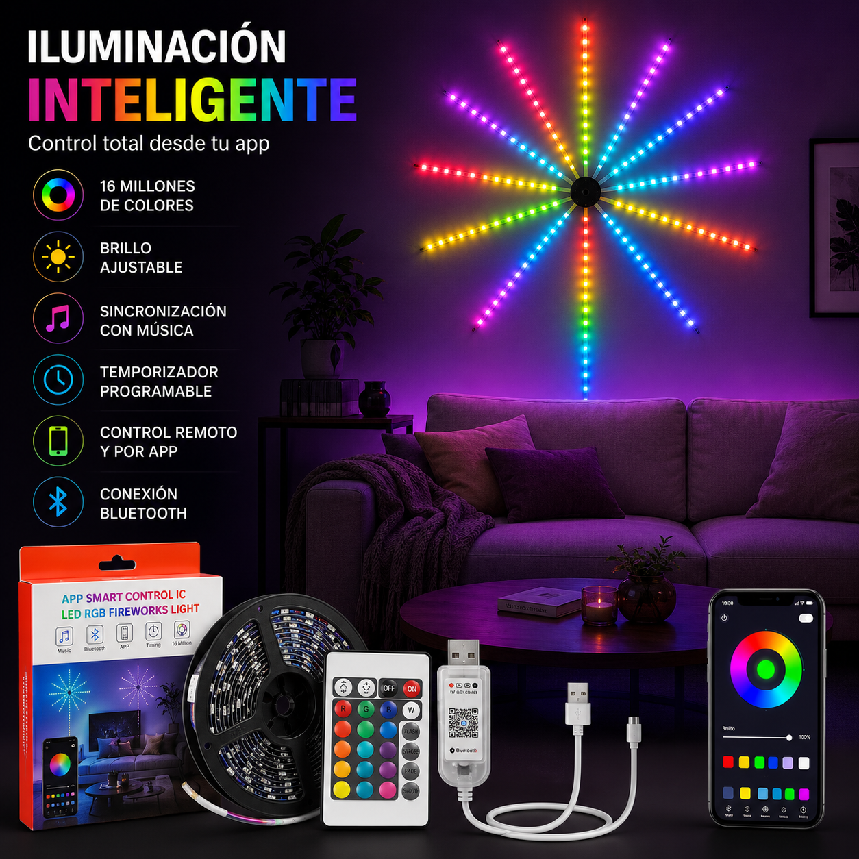 Cinta LED Fuegos Artificiales Firework LED Pro 🎄PREVENTA NAVIDEÑA🎅🏻