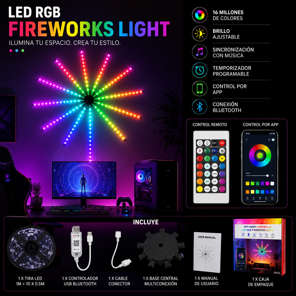 Cinta LED Fuegos Artificiales Firework LED Pro 🎄PREVENTA NAVIDEÑA🎅🏻